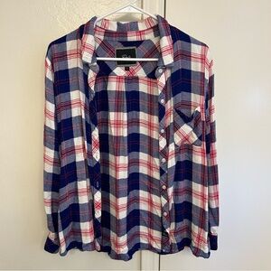 Rails Hunter Plaid Button Down Shirt Red White Blue Size Large